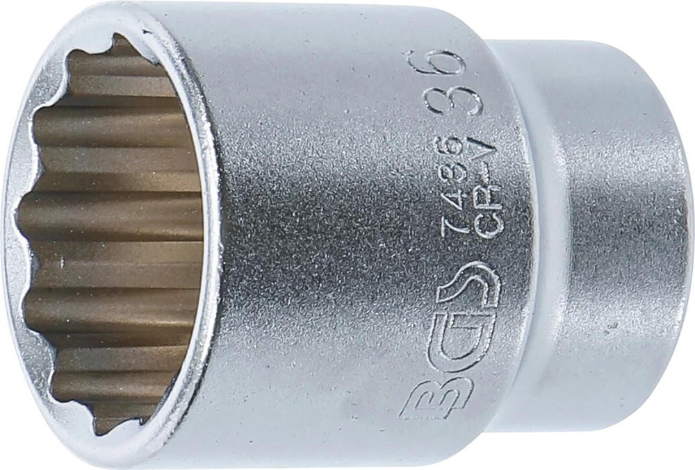 Steckschlüssel-Einsatz Zwölfkant, Antrieb Innenvierkant 20 mm (3/4"), SW 36 mm