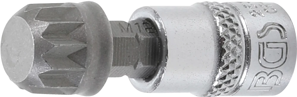 Bit-Einsatz, Antrieb Innenvierkant 6,3 mm (1/4"), Innenvielzahn (für XZN) M12