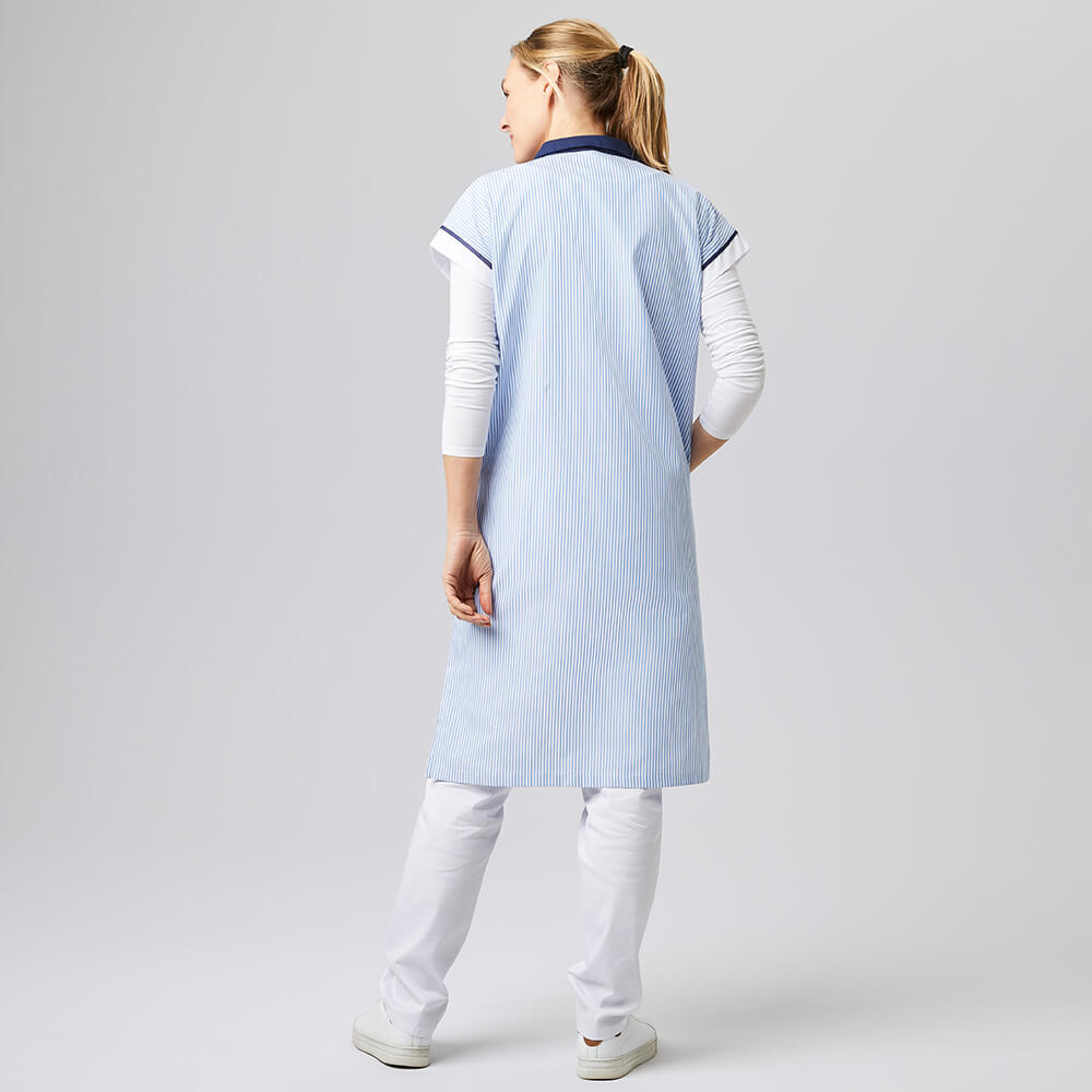 Damen Kittel, blau gestreift, Gr. M