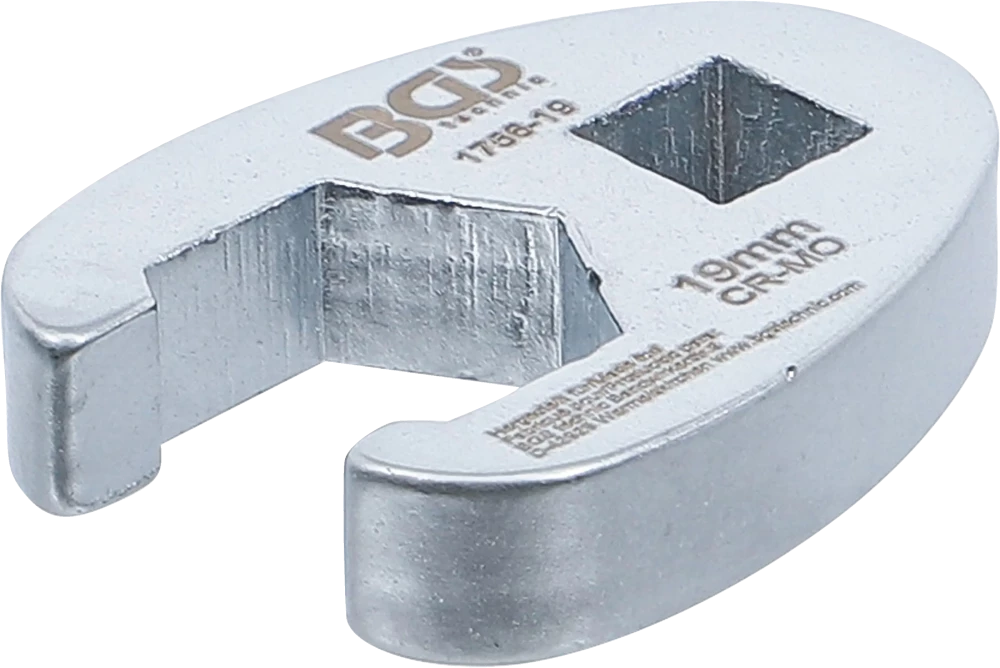 Hahnenfußschlüssel, Antrieb Innenvierkant 10 mm (3/8"), SW 19 mm