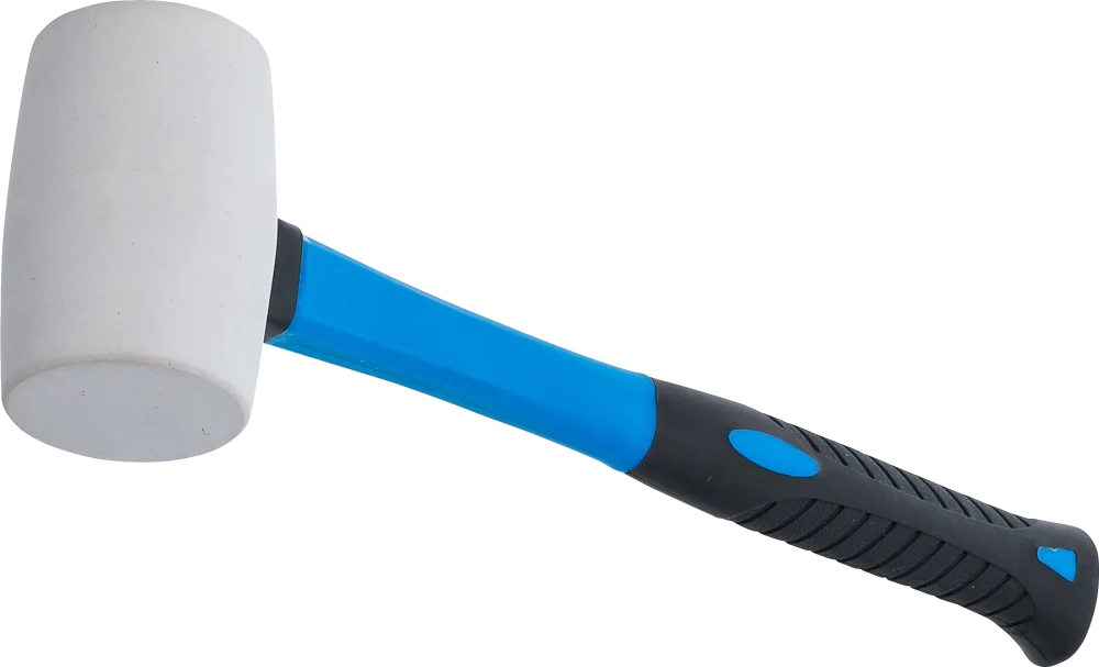 Gummihammer, Fiberglasstiel, weißer Kopf, Ø 48 mm, 250 g