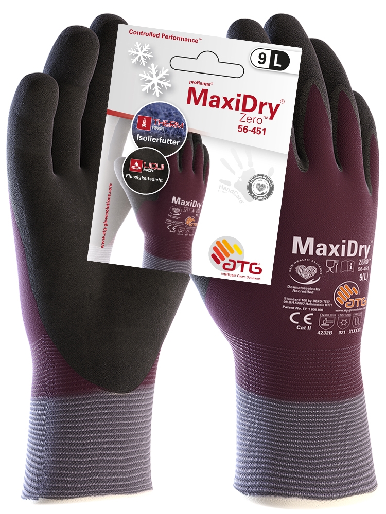 MaxiDry® Zero™ Nylon-Strickhandschuhe (56-451 HCT), SB-Verpackung lila/schwarz