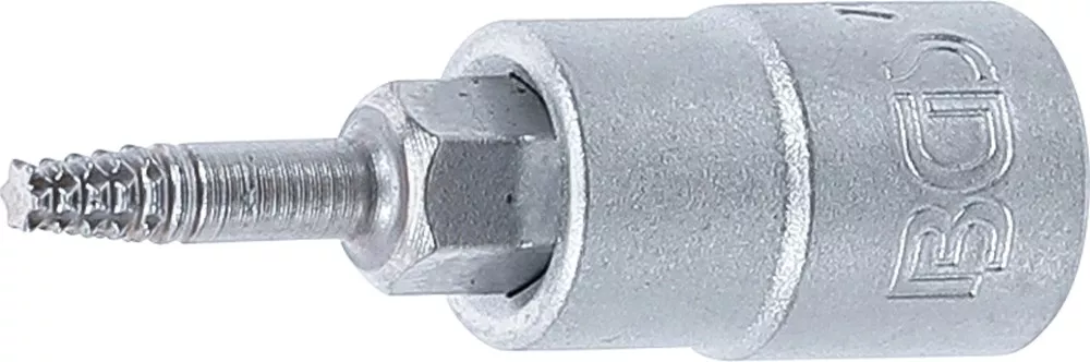 Schraubenausdreher-Bit-Einsatz, Antrieb Innenvierkant 6,3 mm (1/4"), für defektes T-Profil (für Torx) T10