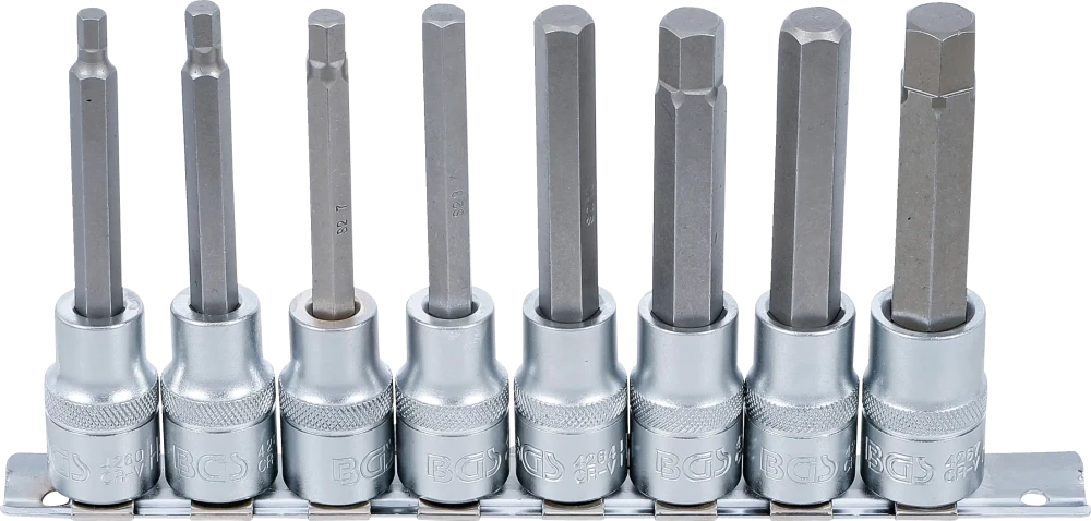 Bit-Einsatz-Satz, Antrieb Innenvierkant 12,5 mm (1/2"), Innensechskant 5 - 13 mm, 8-tlg.