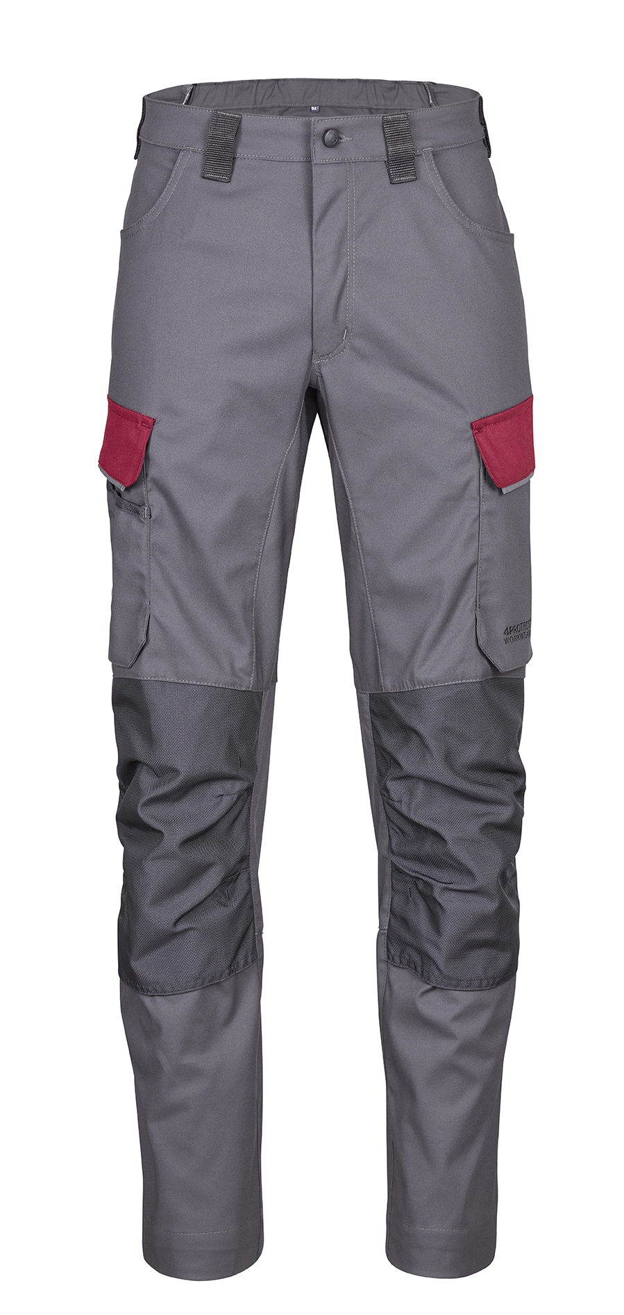 4PROTECT® Workwear Herren-Hose grau/rot
