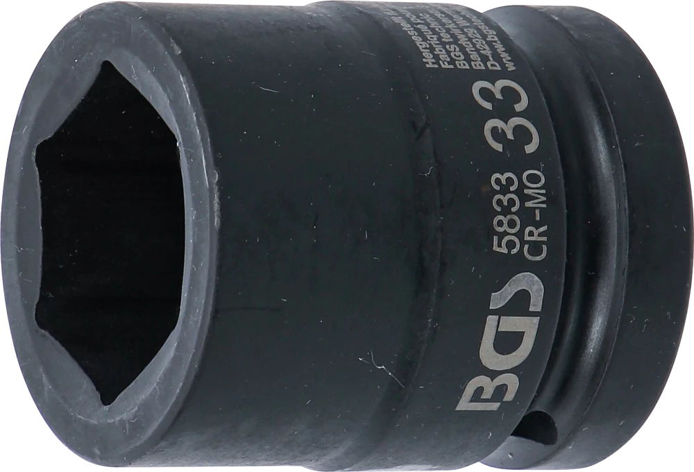 Kraft-Steckschlüssel-Einsatz Sechskant, Antrieb Innenvierkant 25 mm (1"), SW 33 mm