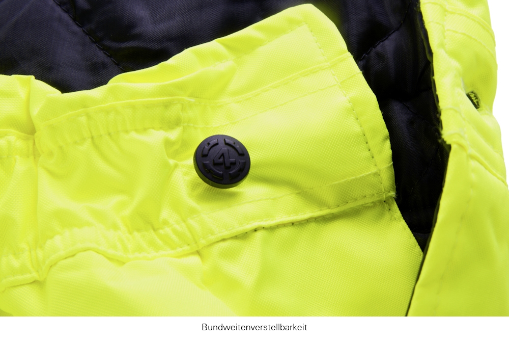 4PROTECT® Warn-Winter-Wetterschutz-Latzhose ATLANTA leuchtgelb/grau