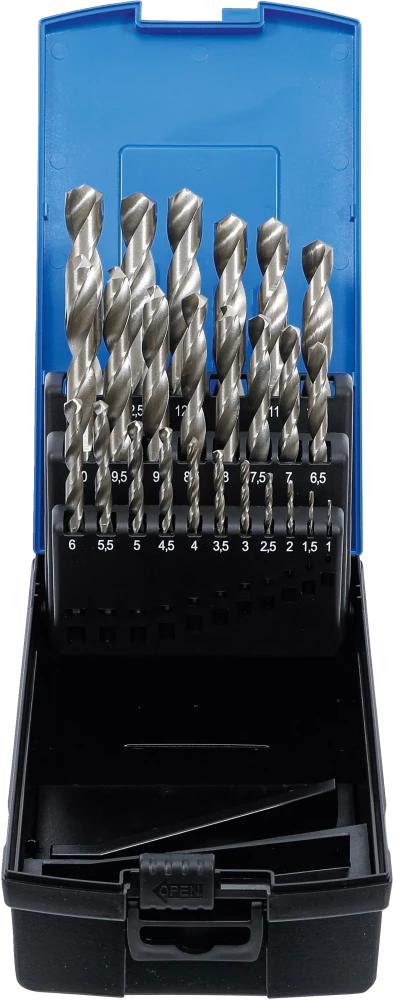 Spiralbohrer-Satz, HSS, 1 - 13 mm, 25-tlg.