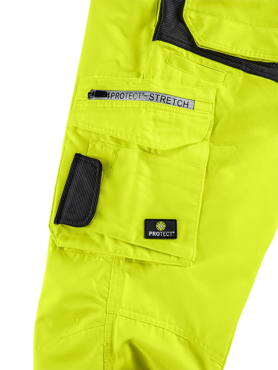 4PROTECT® Warnschutz-Latzhose ALABAMA leuchtgelb/grau