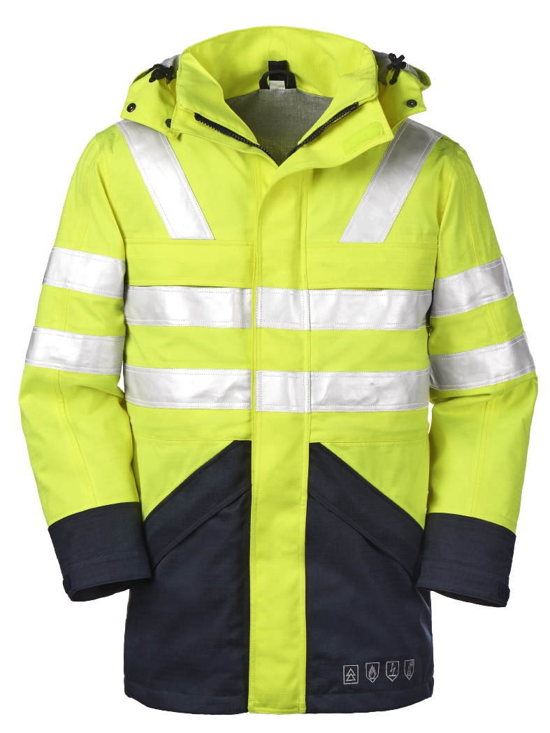 4PROTECT® Multinorm-Warn-Wetterschutz-Jacke EDMONTON leuchtgelb/navy