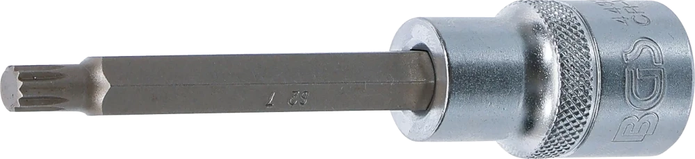 Bit-Einsatz, Länge 100 mm, Antrieb Innenvierkant 12,5 mm (1/2"), Innenvielzahn (für XZN) M7