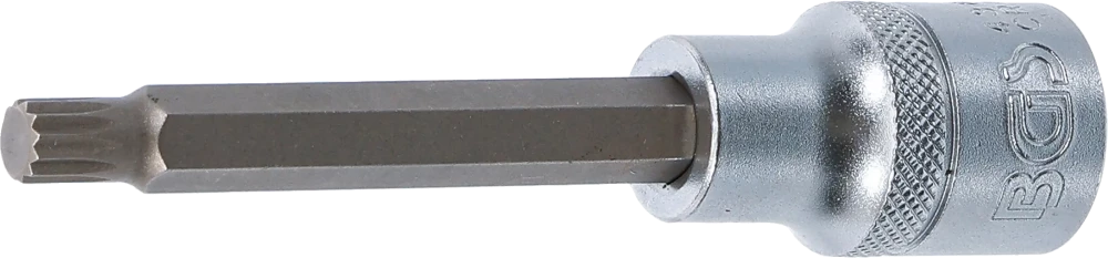 Bit-Einsatz, Länge 100 mm, Antrieb Innenvierkant 12,5 mm (1/2"), Innenvielzahn (für XZN) M8