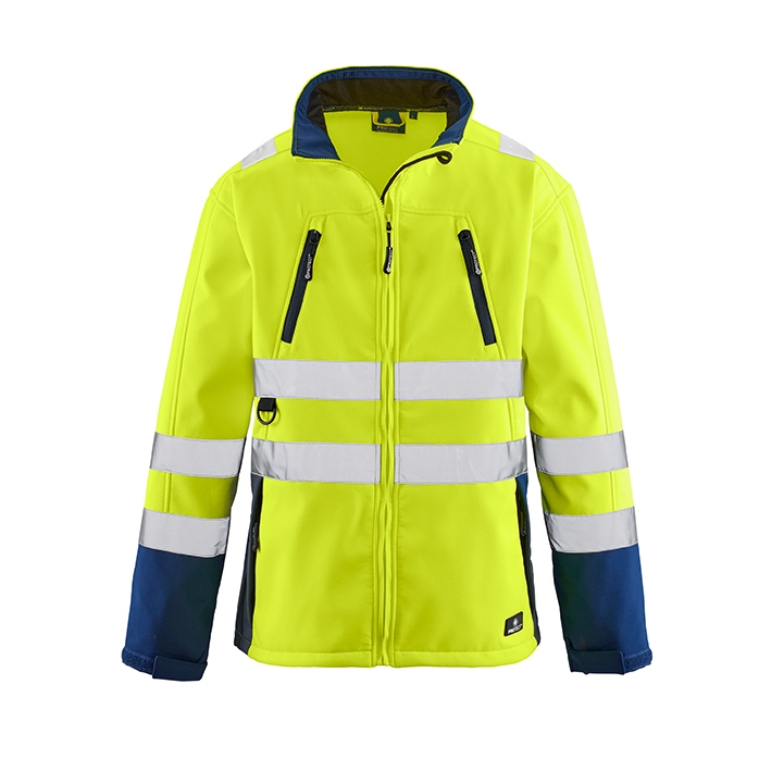 4PROTECT® Warnschutz-Softshelljacke PITTSBURGH leuchtgelb/navy