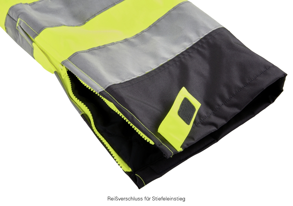 4PROTECT® Warn-Winter-Wetterschutz-Latzhose ATLANTA leuchtgelb/grau
