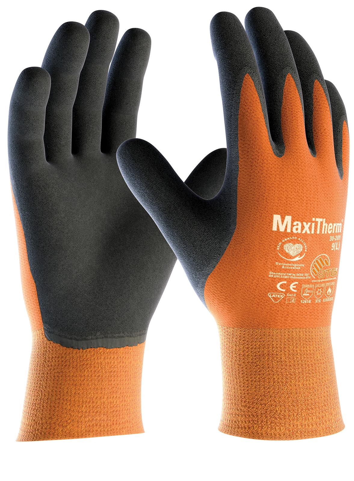 MaxiTherm® Polyacryl/Polyester-Strickhandschuhe (30-201) orange/grau