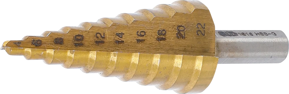 Stufenbohrer, titannitriert, Ø 4 - 22 mm