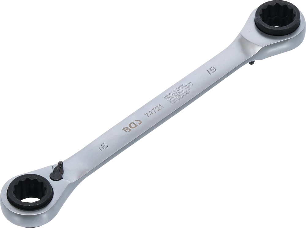 Doppel-Ratschen-Ringschlüssel, umschaltbar, 4-in-1, 16 x 17 - 18 x 19 mm