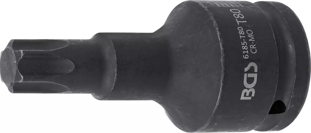 Kraft-Bit-Einsatz, Länge 100 mm, Antrieb Innenvierkant 20 mm (3/4"), T-Profil (für Torx) T80