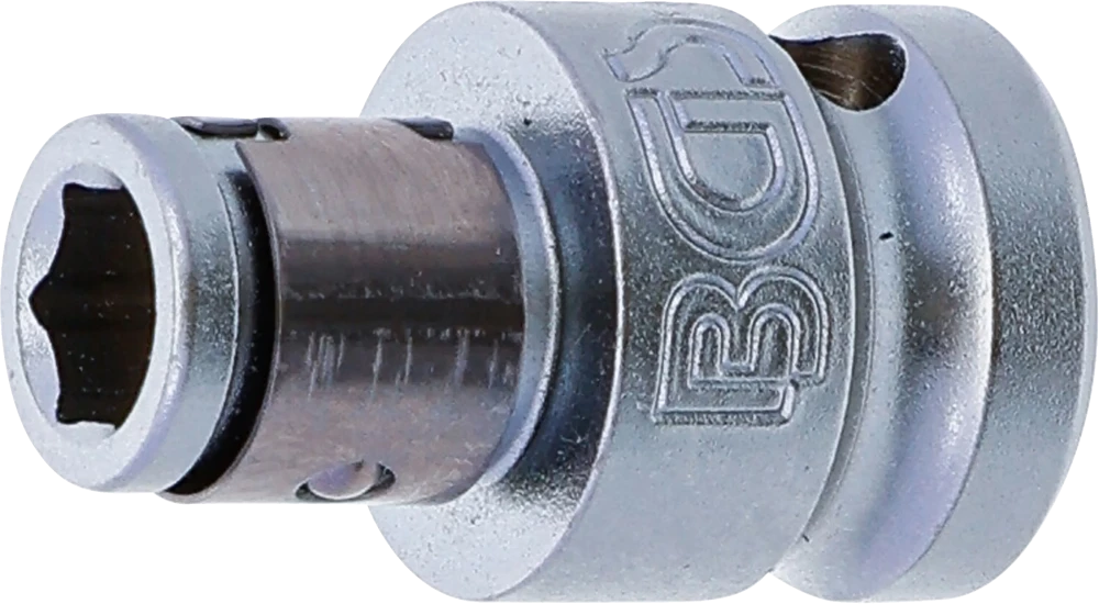 Bit-Adapter mit Haltekugel, Innenvierkant 10 mm (3/8"), Innensechskant 6,3 mm (1/4")