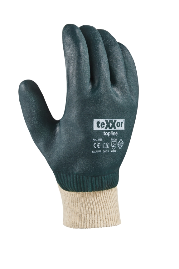 teXXor® PVC-Handschuhe GRÜN MIT STRICKBUND grün