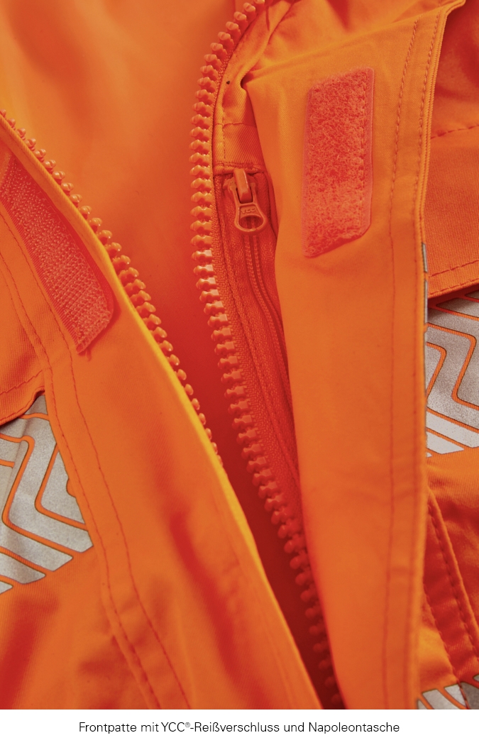 4PROTECT® Warn-Wetterschutz-Jacke TAMPA leuchtorange/grau
