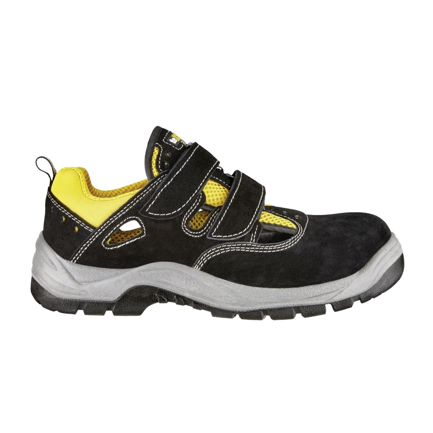 teXXor® S1-Sicherheitsklettsandalen ROMANS schwarz/gelb