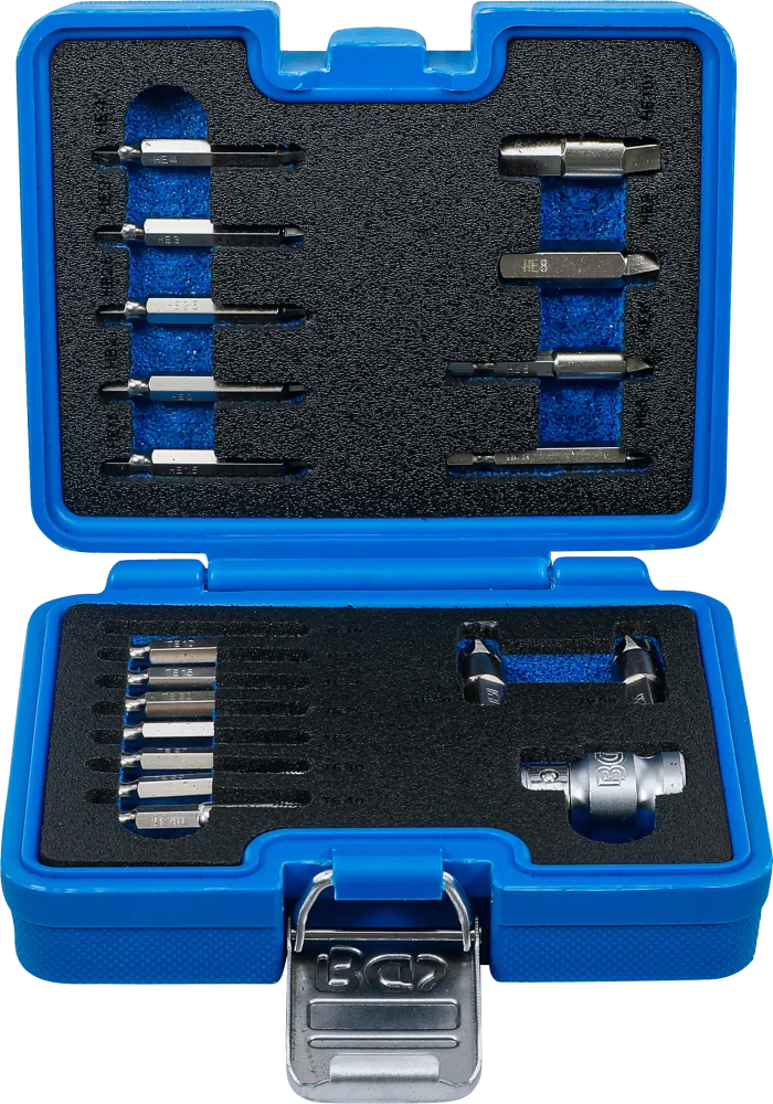 Schraubenausdreher-Satz, für Innensechskant 1,5 - 10 mm / T-Profil (für Torx), T10 - T55, 19-tlg.