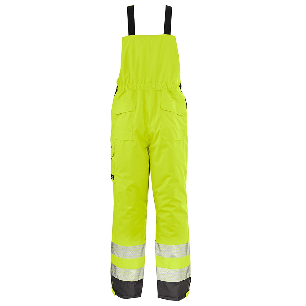 4PROTECT® Warn-Winter-Wetterschutz-Latzhose ATLANTA leuchtgelb/grau