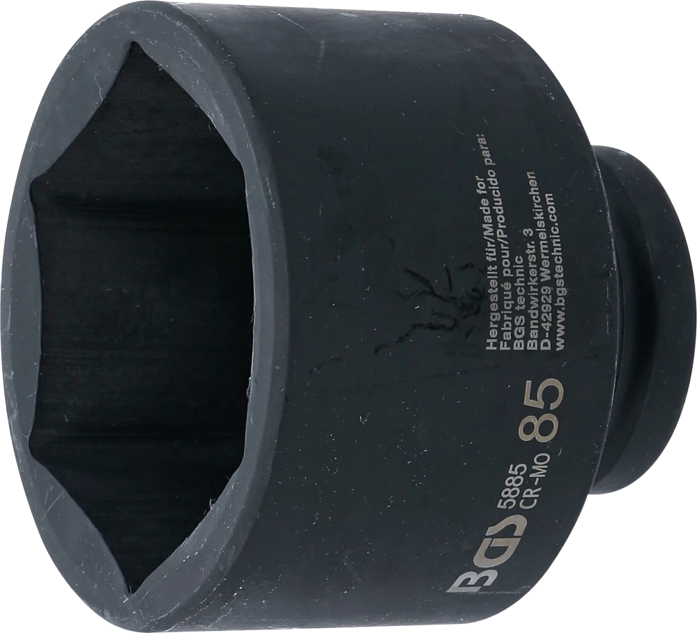 Kraft-Steckschlüssel-Einsatz Sechskant, Antrieb Innenvierkant 25 mm (1"), SW 85 mm