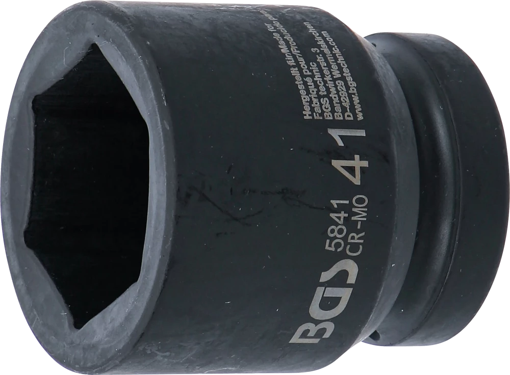 Kraft-Steckschlüssel-Einsatz Sechskant, Antrieb Innenvierkant 25 mm (1"), SW 41 mm