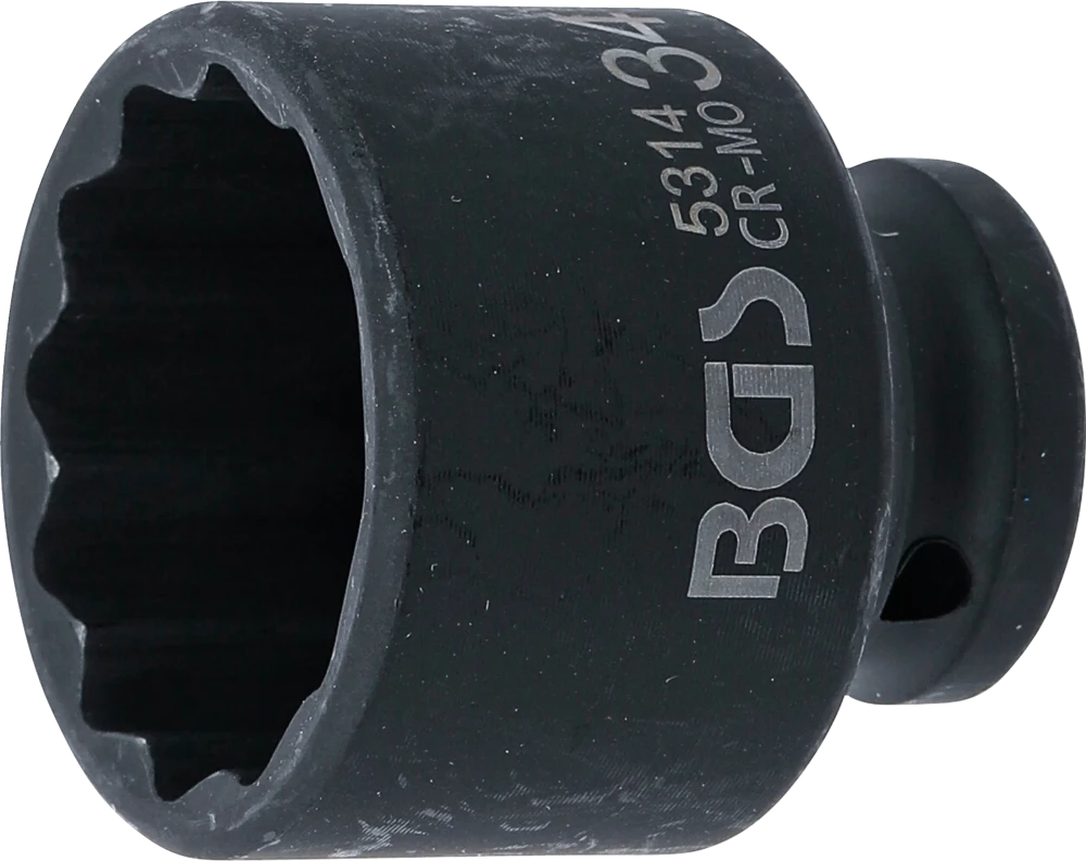 Kraft-Steckschlüssel-Einsatz Zwölfkant, Antrieb Innenvierkant 12,5 mm (1/2"), SW 34 mm