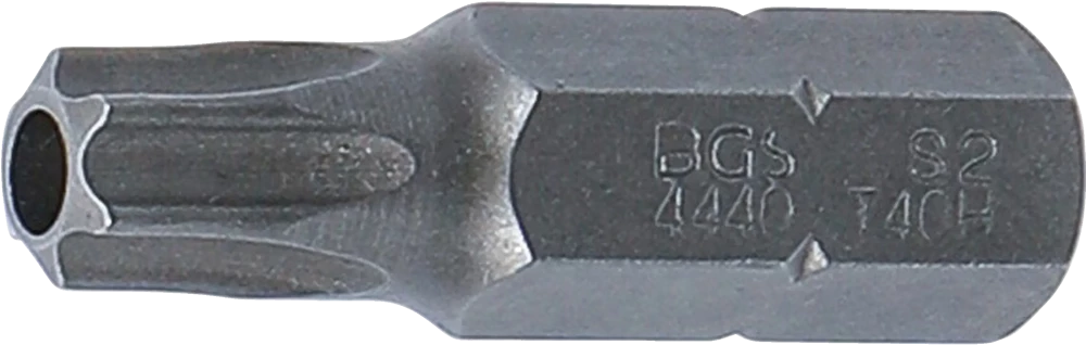 Bit, Länge 30 mm, Antrieb Außensechskant 8 mm (5/16"), T-Profil (für Torx) mit Bohrung T40