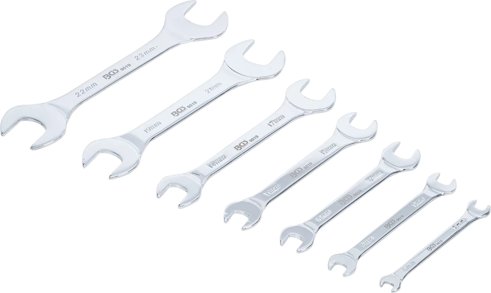 Doppel-Maulschlüssel-Satz, extra flach, SW 6 - 23 mm, 7-tlg.