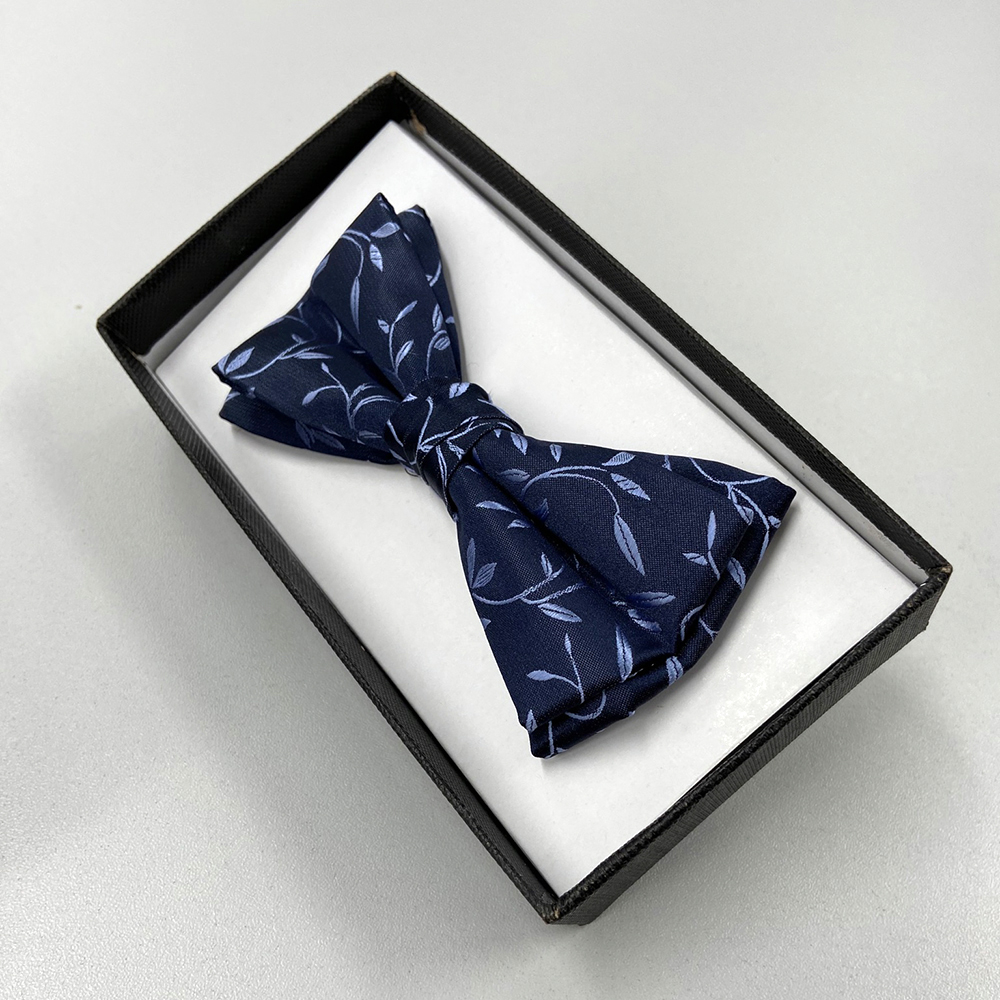 Fliege im Karton floral blau