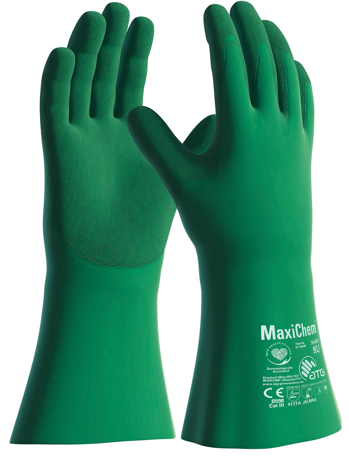 MaxiChem® Chemikalienschutz-Handschuhe (76-830) grün/grün