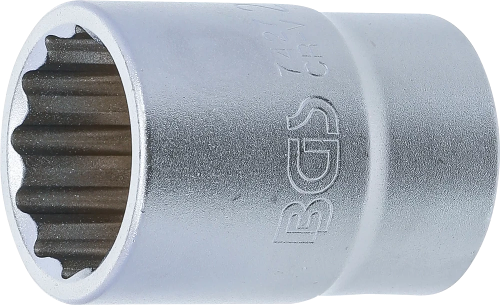 Steckschlüssel-Einsatz Zwölfkant, Antrieb Innenvierkant 20 mm (3/4"), SW 27 mm