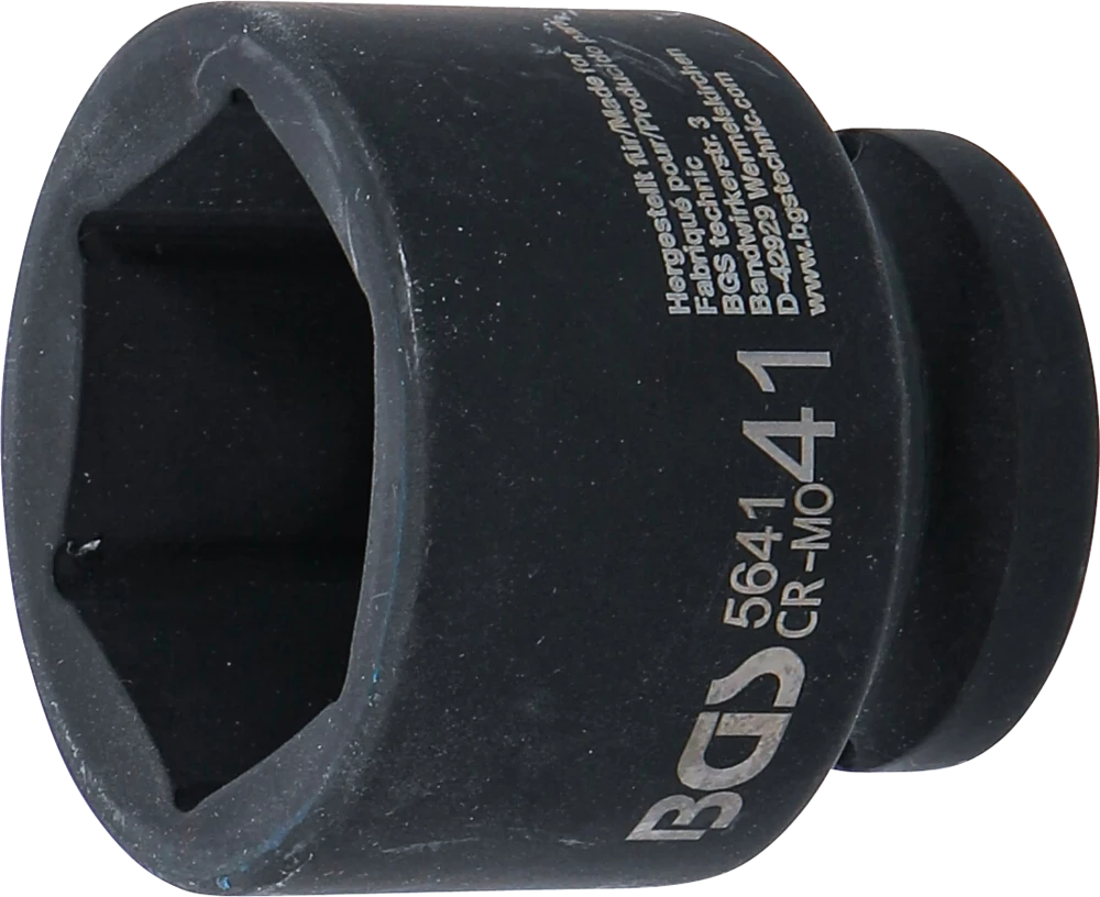 Kraft-Steckschlüssel-Einsatz Sechskant, Antrieb Innenvierkant 20 mm (3/4"), SW 41 mm
