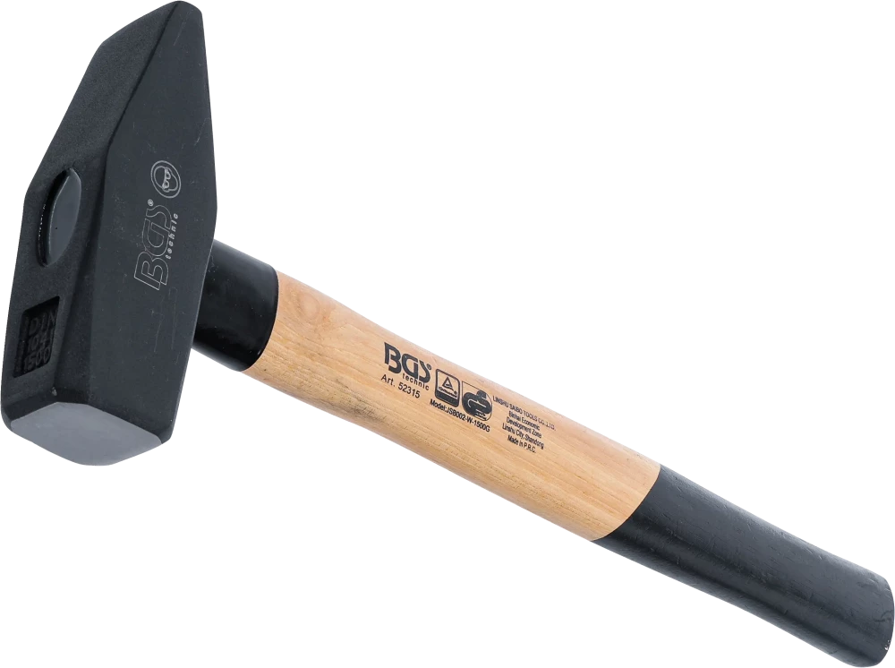 Schlosserhammer, Hickory-Stiel, DIN 1041, 1500 g