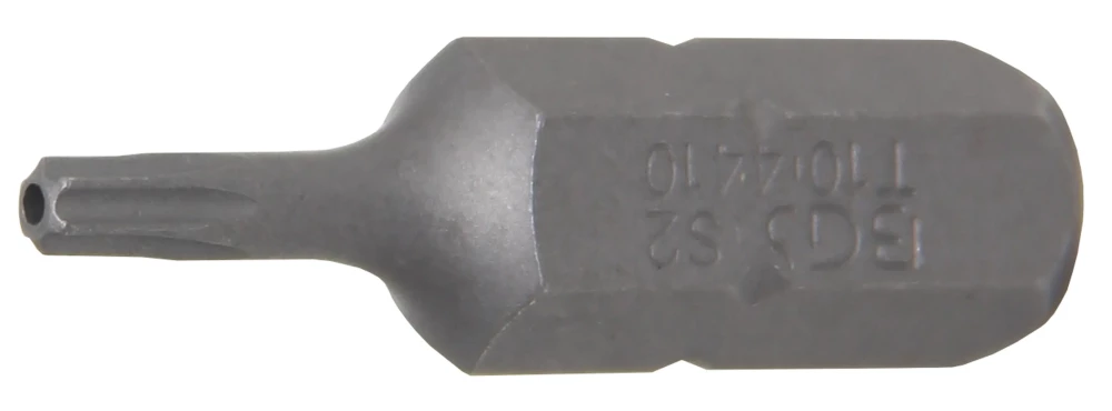Bit, Länge 30 mm, Antrieb Außensechskant 8 mm (5/16"), T-Profil (für Torx) mit Bohrung T10