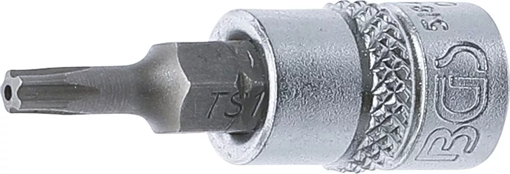 Bit-Einsatz, Antrieb Innenvierkant 6,3 mm (1/4"), TS-Profil (für Torx Plus) mit Bohrung TS15