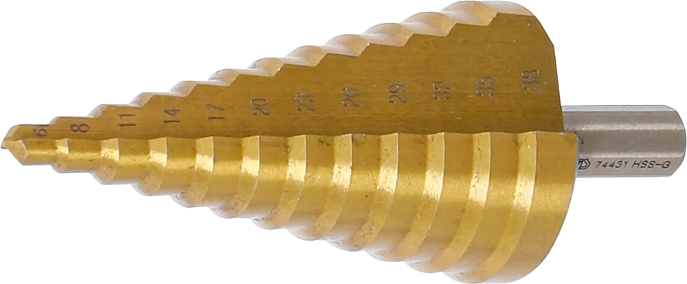 Stufenbohrer, titan-nitriert, Ø 6 - 38 mm