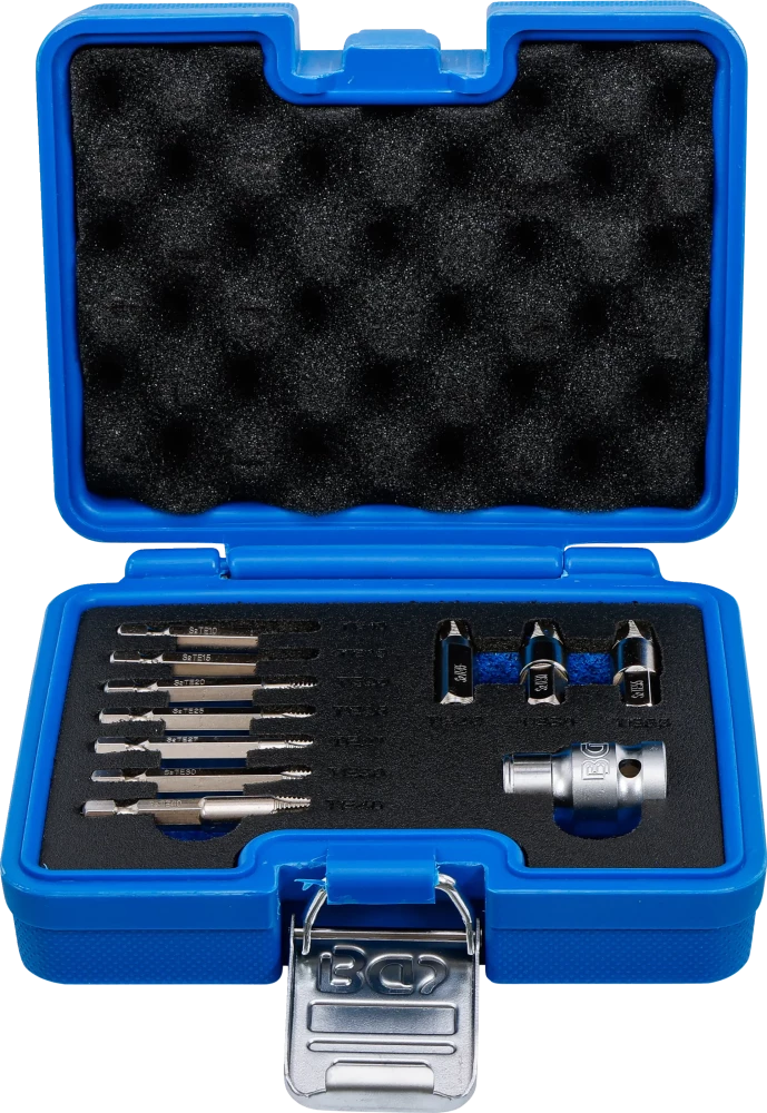 Schraubenausdreher-Satz, für defektes T-Profil (für Torx) T10 - T55, 11-tlg.
