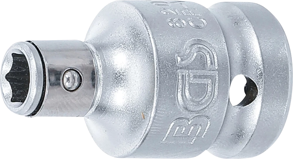 Bit-Adapter mit Haltekugel, Innenvierkant 12,5 mm (1/2"), Innensechskant 6,3 mm (1/4")