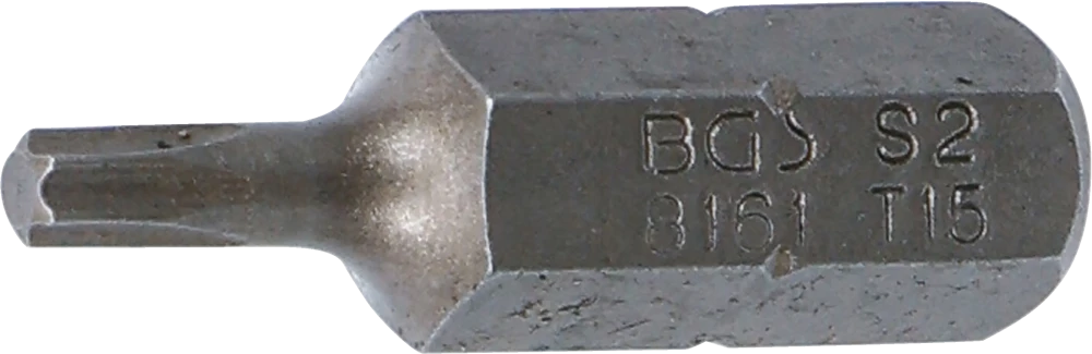 Bit, Länge 30 mm, Antrieb Außensechskant 8 mm (5/16"), T-Profil (für Torx) T15